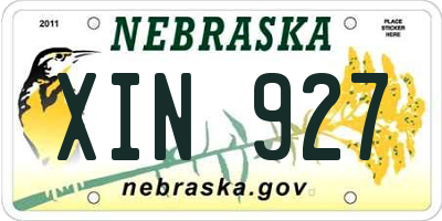 NE license plate XIN927