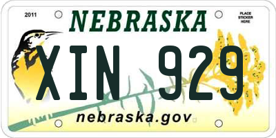 NE license plate XIN929