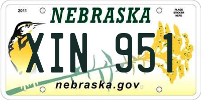 NE license plate XIN951