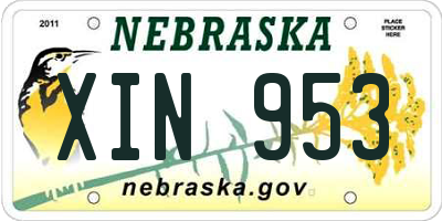 NE license plate XIN953