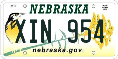 NE license plate XIN954