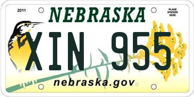 NE license plate XIN955