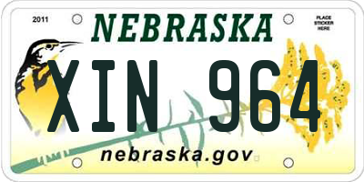 NE license plate XIN964