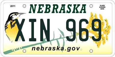 NE license plate XIN969