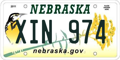 NE license plate XIN974