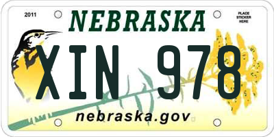 NE license plate XIN978