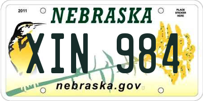 NE license plate XIN984