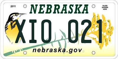 NE license plate XIO021