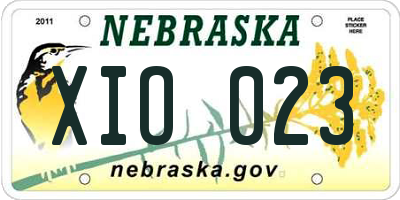 NE license plate XIO023