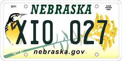 NE license plate XIO027