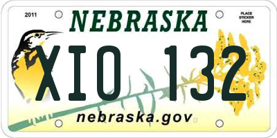 NE license plate XIO132