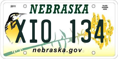 NE license plate XIO134