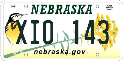NE license plate XIO143