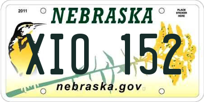 NE license plate XIO152