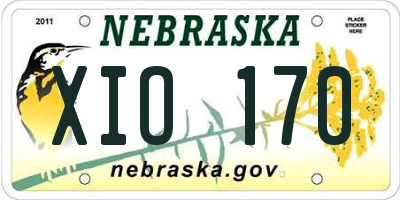 NE license plate XIO170