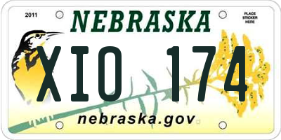 NE license plate XIO174