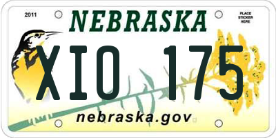 NE license plate XIO175