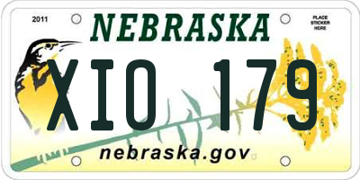 NE license plate XIO179