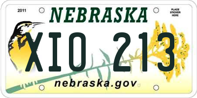 NE license plate XIO213