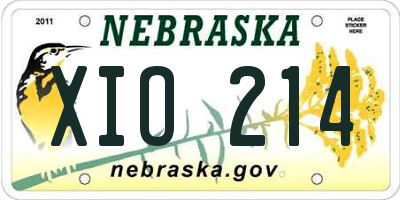 NE license plate XIO214