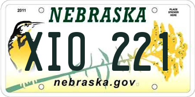 NE license plate XIO221