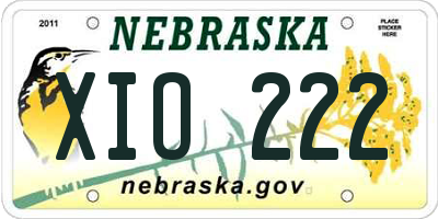 NE license plate XIO222