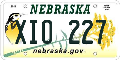 NE license plate XIO227