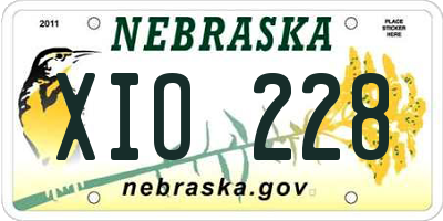 NE license plate XIO228