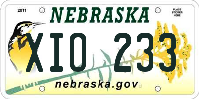NE license plate XIO233