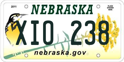NE license plate XIO238