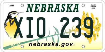 NE license plate XIO239