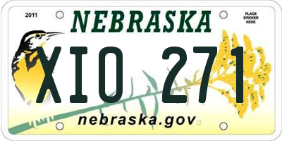 NE license plate XIO271
