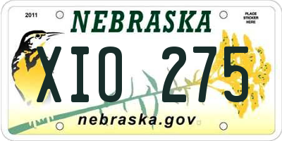 NE license plate XIO275