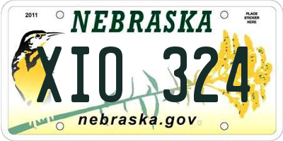 NE license plate XIO324