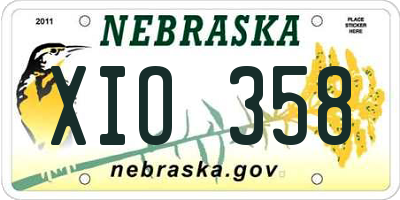 NE license plate XIO358