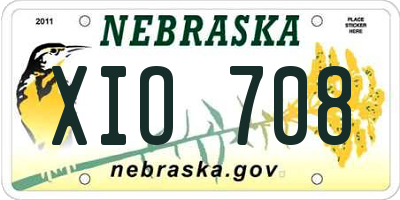 NE license plate XIO708