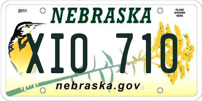NE license plate XIO710
