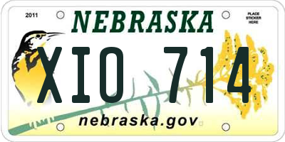 NE license plate XIO714