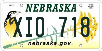 NE license plate XIO718