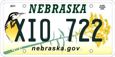 NE license plate XIO722