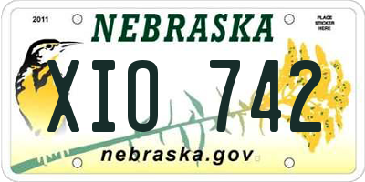 NE license plate XIO742