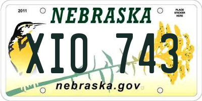 NE license plate XIO743