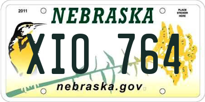 NE license plate XIO764