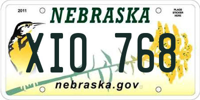 NE license plate XIO768