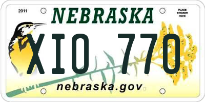 NE license plate XIO770