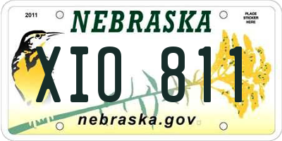 NE license plate XIO811