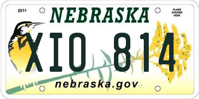 NE license plate XIO814