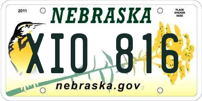 NE license plate XIO816