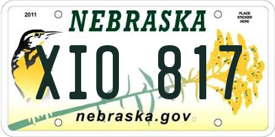 NE license plate XIO817