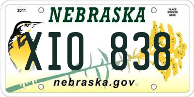 NE license plate XIO838